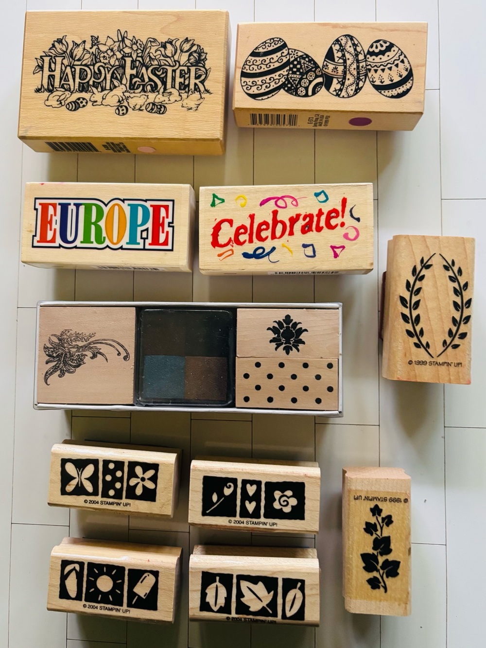 Stampin' Up! Wooden Rubber Stamp Set — 11 Stamps